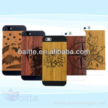 for Apple iPhone 5 Genuine wood Case Engraved animal Cover for i phone case